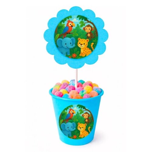 Centro de Mesa Flor Personalizado Animais Tropicais