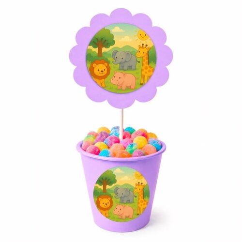 Centro de Mesa Flor Personalizado Animais Selvagens