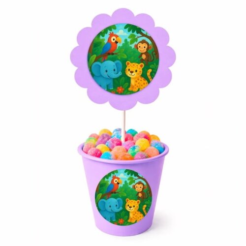Centro de Mesa Flor Personalizado Animais Tropicais