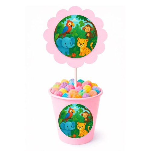 Centro de Mesa Flor Personalizado Animais Tropicais