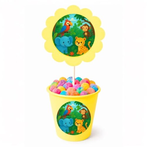 Centro de Mesa Flor Personalizado Animais Tropicais