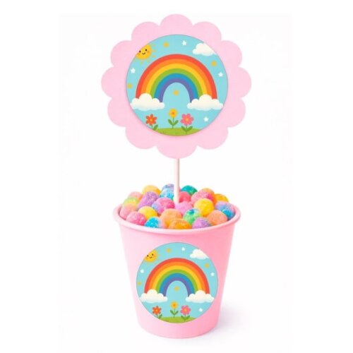 Centro de Mesa Flor Personalizado Arco-íris