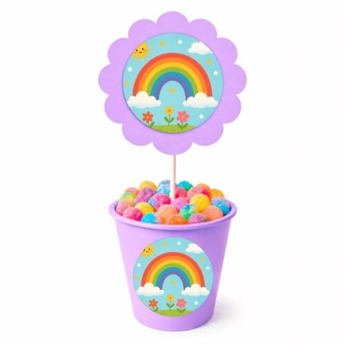 Centro de Mesa Flor Personalizado Arco-íris