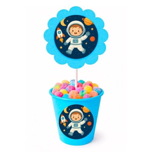 Centro de Mesa Flor Personalizado Astronauta