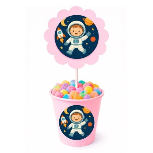 Centro de Mesa Flor Personalizado Astronauta