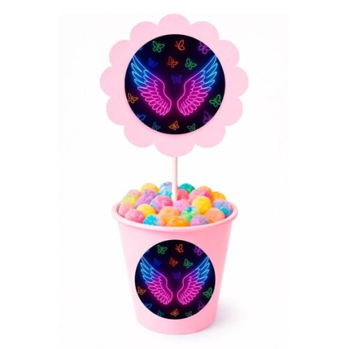 Centro de Mesa Flor Personalizado Asas Neon