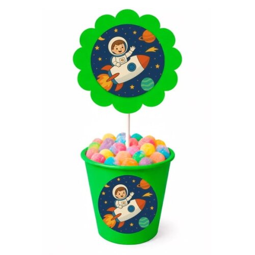 Centro de Mesa Flor Personalizado Aventura Espacial