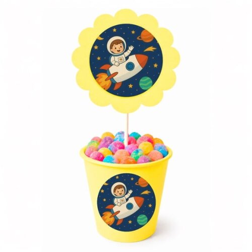 Centro de Mesa Flor Personalizado Aventura Espacial