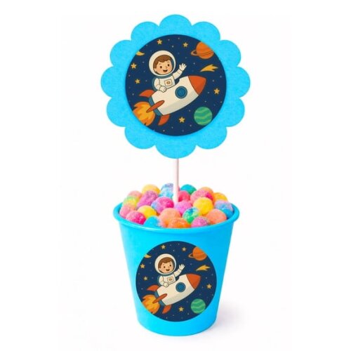 Centro de Mesa Flor Personalizado Aventura Espacial