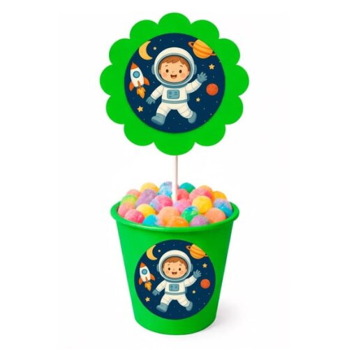 Centro de Mesa Flor Personalizado Astronauta