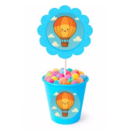 Centro de Mesa Flor Personalizado Balão de Ar Quente