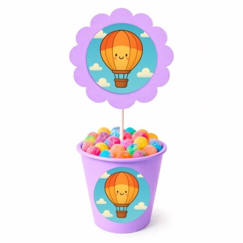 Centro de Mesa Flor Personalizado Balão de Ar Quente