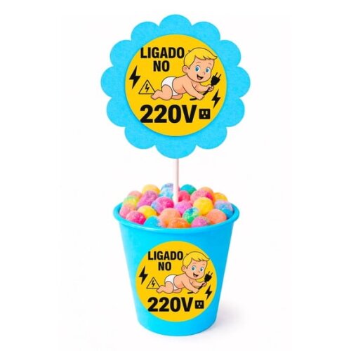 Centro de Mesa Flor Personalizado Bebê Ligado no 220v