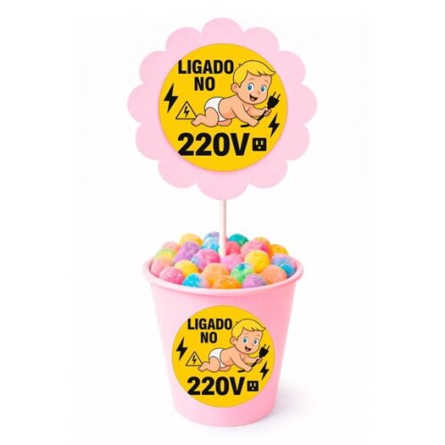 Centro de Mesa Flor Personalizado Bebê Ligado no 220v