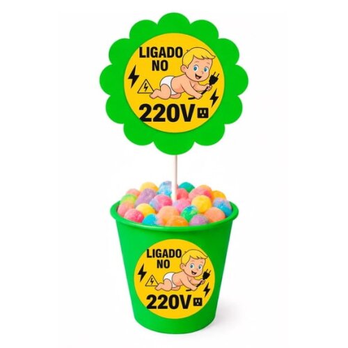 Centro de Mesa Flor Personalizado Bebê Ligado no 220v