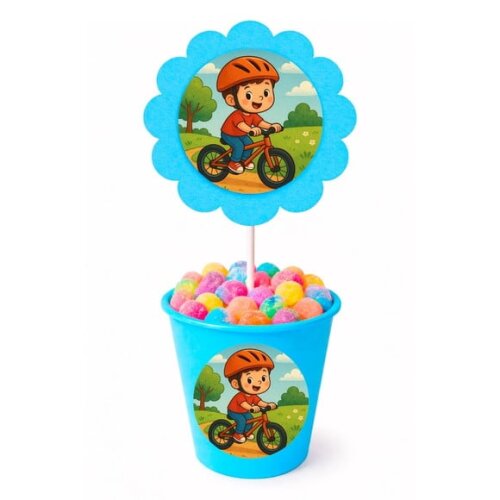 Centro de Mesa Flor Personalizado Bike Ciclista