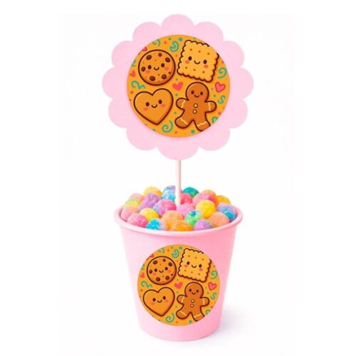 Centro de Mesa Flor Personalizado Biscoitinhos