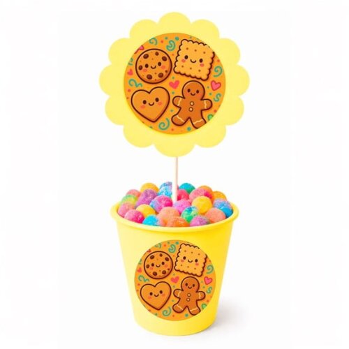 Centro de Mesa Flor Personalizado Biscoitinhos