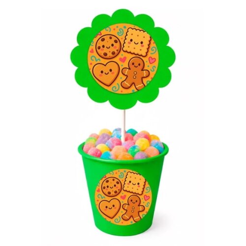Centro de Mesa Flor Personalizado Biscoitinhos