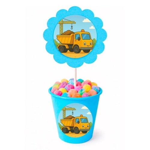 Centro de Mesa Flor Personalizado Caminhão Caçamba