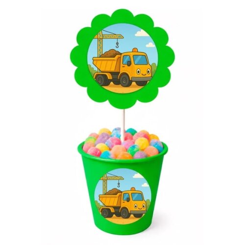 Centro de Mesa Flor Personalizado Caminhão Caçamba