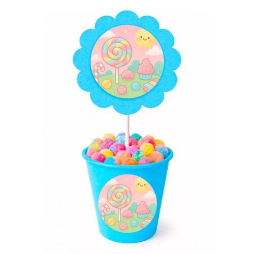 Centro de Mesa Flor Personalizado Candy Color