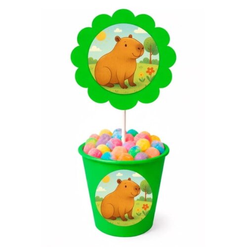 Centro de Mesa Flor Personalizado Capivara