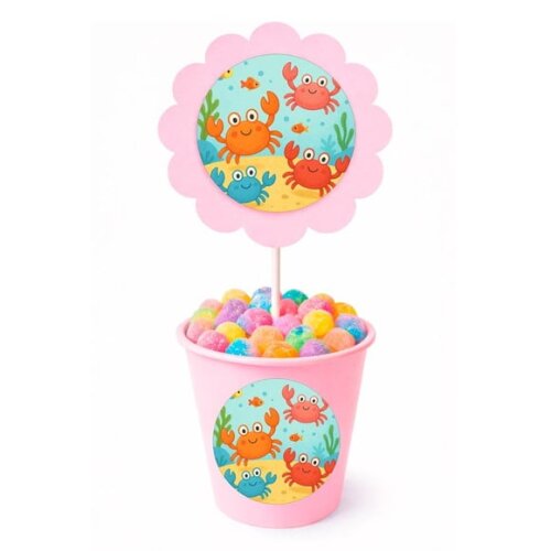 Centro de Mesa Flor Personalizado Caranguejinhos