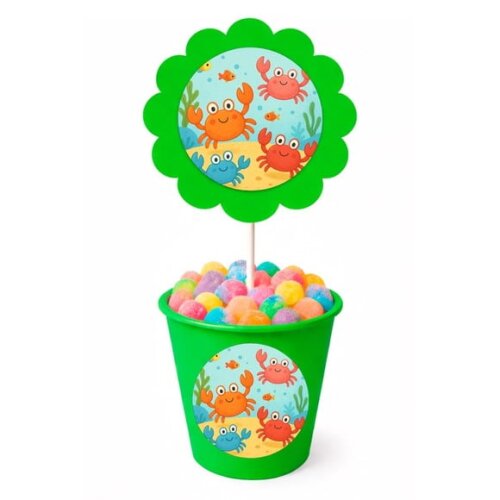 Centro de Mesa Flor Personalizado Caranguejinhos