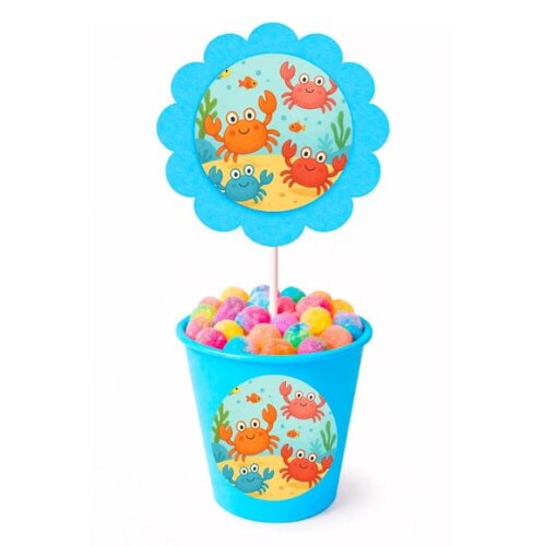 Centro de Mesa Flor Personalizado Caranguejinhos