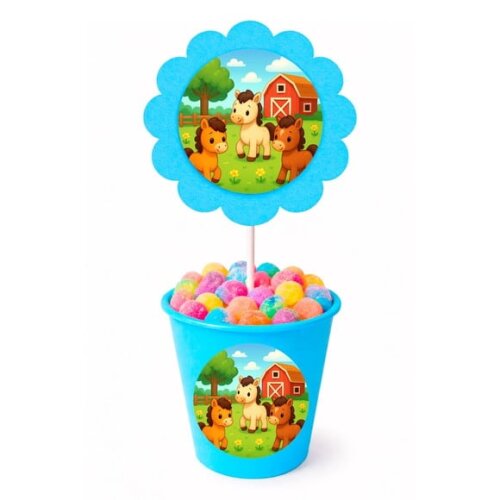 Centro de Mesa Flor Personalizado Cavalinhos