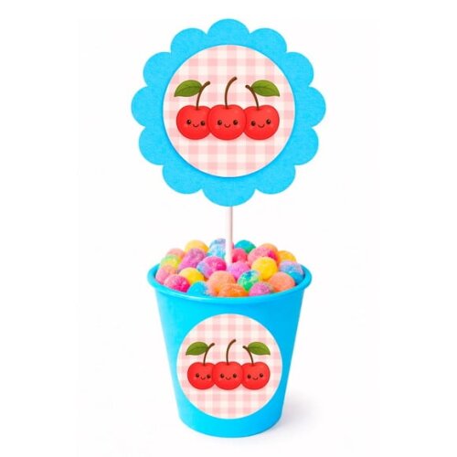 Centro de Mesa Flor Personalizado Cerejinha