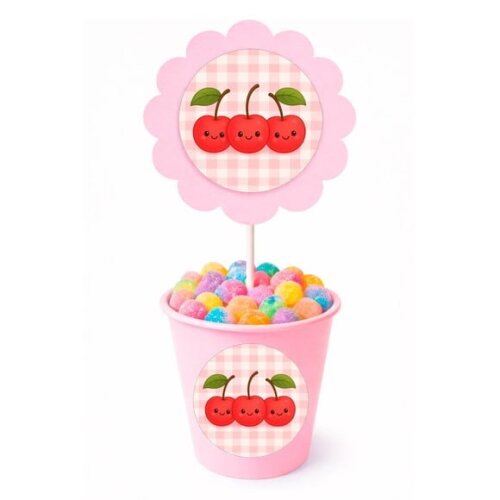 Centro de Mesa Flor Personalizado Cerejinha