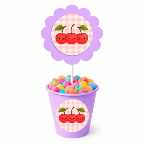 Centro de Mesa Flor Personalizado Cerejinha