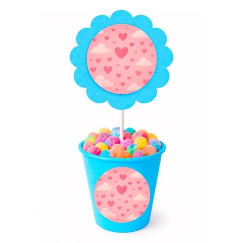 Centro de Mesa Flor Personalizado Céu Rosa