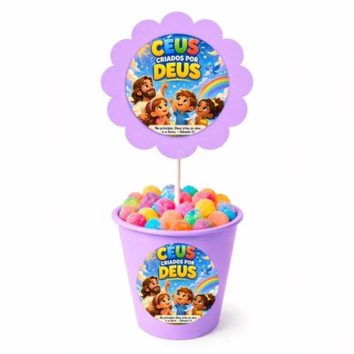 Centro de Mesa Flor Personalizado Céus Criados Por Deus