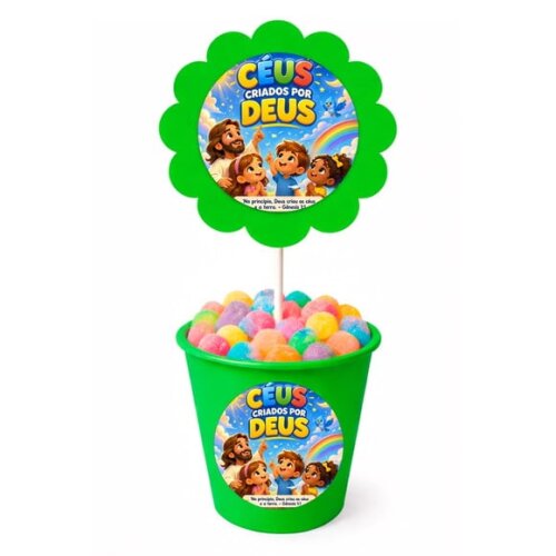Centro de Mesa Flor Personalizado Céus Criados Por Deus
