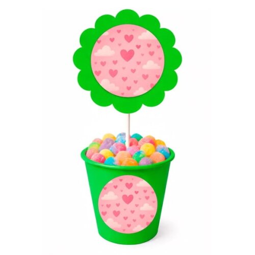 Centro de Mesa Flor Personalizado Céu Rosa