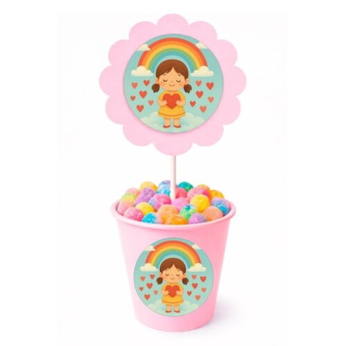 Centro de Mesa Flor Personalizado Chuva de Amor