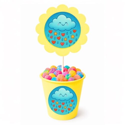 Centro de Mesa Flor Personalizado Chuva de Bênçãos