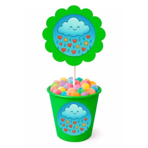 Centro de Mesa Flor Personalizado Chuva de Bênçãos