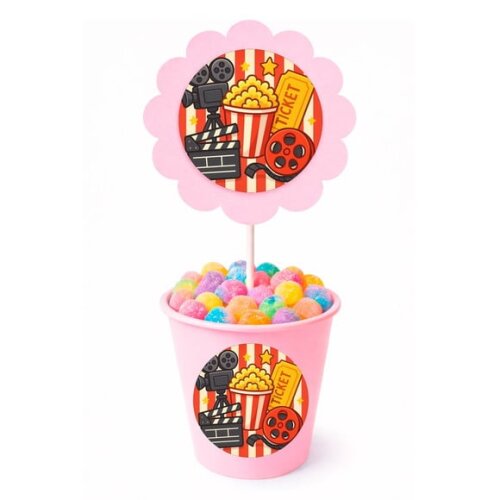 Centro de Mesa Flor Personalizado Cinema
