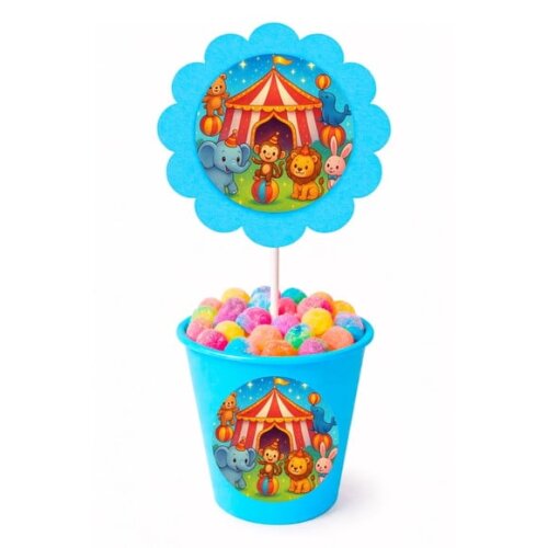 Centro de Mesa Flor Personalizado Circo Encantado