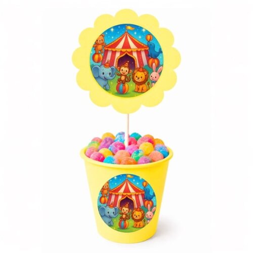 Centro de Mesa Flor Personalizado Circo Encantado