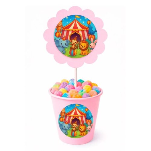 Centro de Mesa Flor Personalizado Circo Encantado