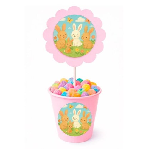 Centro de Mesa Flor Personalizado Coelhinhos