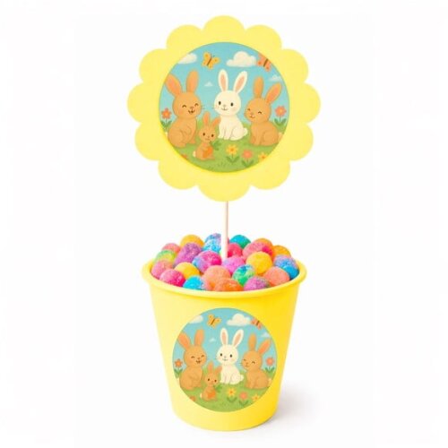 Centro de Mesa Flor Personalizado Coelhinhos