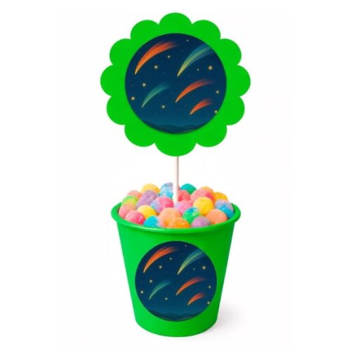 Centro de Mesa Flor Personalizado Cometas