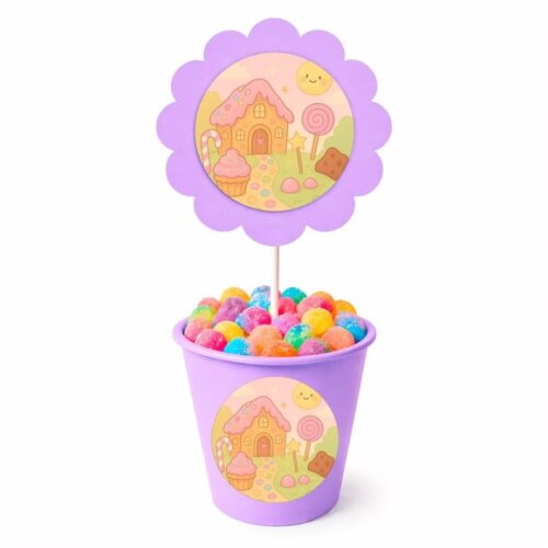 Centro de Mesa Flor Personalizado Confeitaria Kids