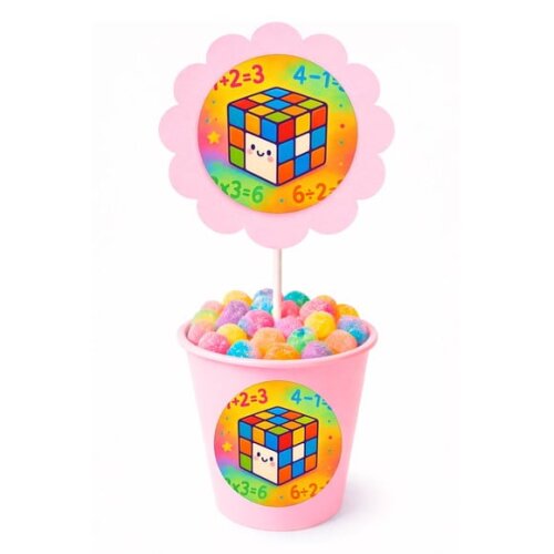 Centro de Mesa Flor Personalizado Cubo Mágico